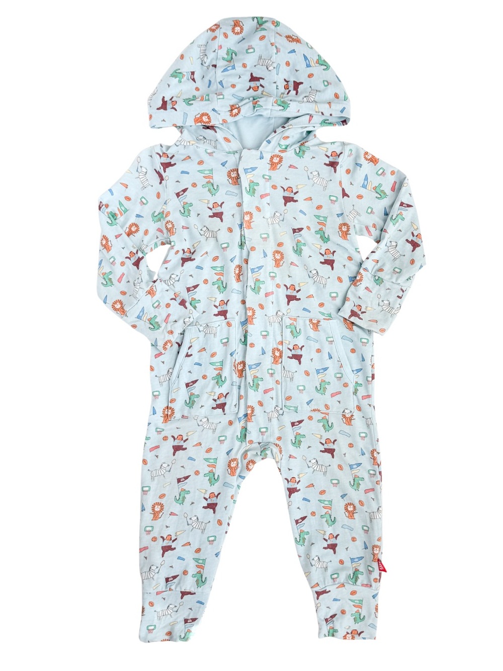 Magnetic Me I Like Big Punts Animals Magnetic Close Coverall w/Hood 6-12 Months